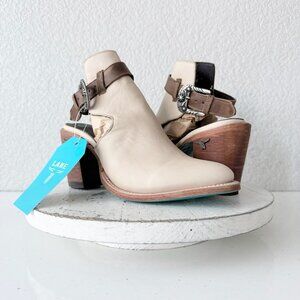 Lane HIGH NOON Cowboy Booties Putty Western Cowgirl Ankle Boots Sandals Size 8.5